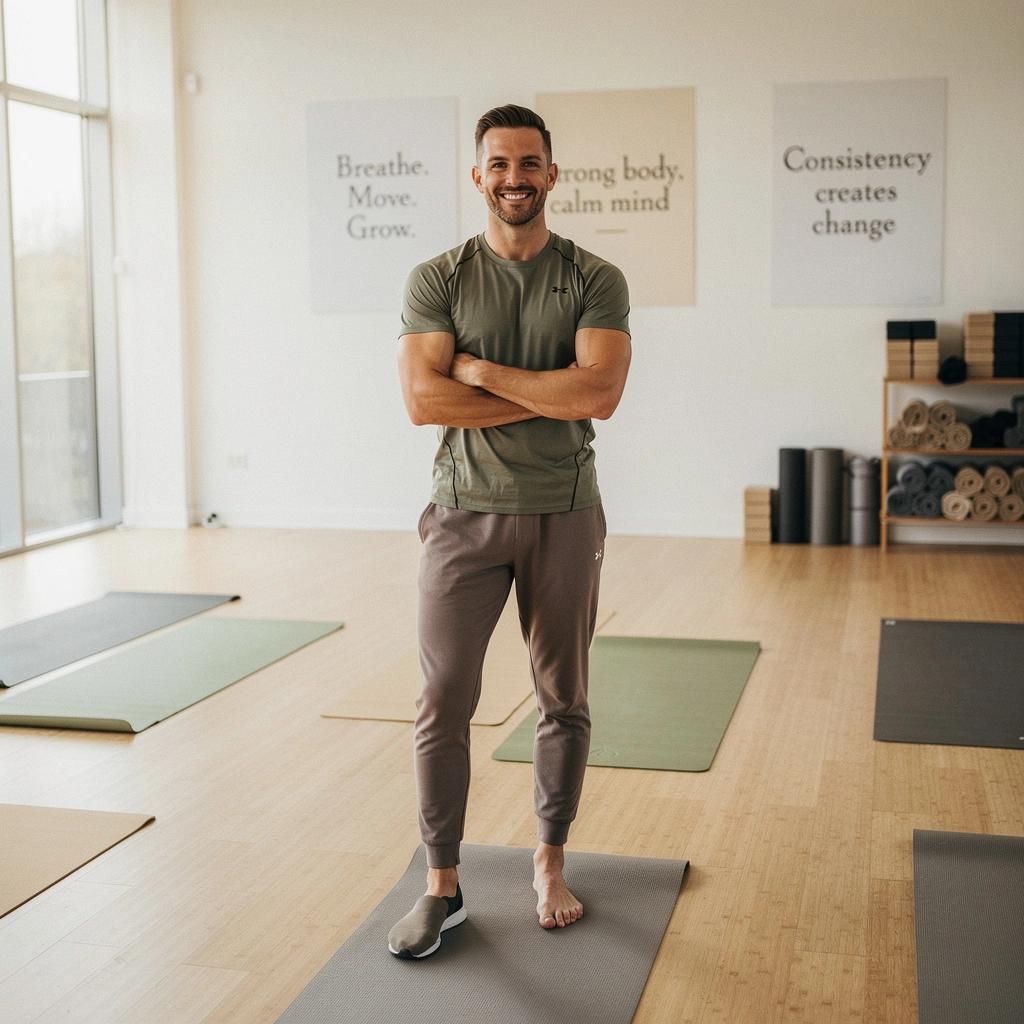 Taza de té de cúrcuma humeante junto a frutas frescas y nueces sobre una mesa de madera.
